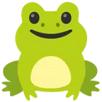 Frosch + leicht lächelndes Gesicht
