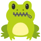 Frosch + Gesicht mit Reißverschlussmund