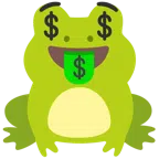 Frosch + Gesicht mit Dollarzeichen