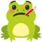Frosch + Gesicht mit Fieberthermometer
