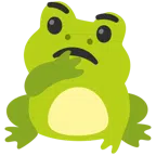 Frosch + nachdenkendes Gesicht
