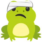 Frosch + Gesicht mit Kopfverband
