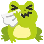 Frosch + niesendes Gesicht