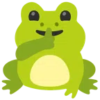 Frosch + ermahnendes Gesicht