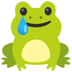 Frosch + lachendes Gesicht mit Träne