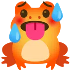 Frosch + schwitzendes Gesicht
