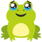 Frosch + Gesicht, das Tränen zurückhält