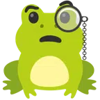 Frosch + Gesicht mit Monokel