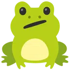 Frosch + Gesicht mit schrägem Mund