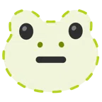 Frosch + gestricheltes Gesicht
