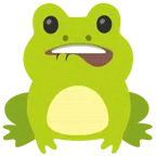 Frosch + auf Lippe beißen