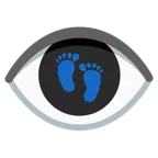 ojo + huellas de pies