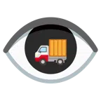 ojo + camión de reparto