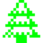 Computerspiel-Monster + Nadelbaum