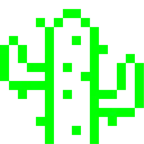 Computerspiel-Monster + Kaktus