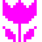 Computerspiel-Monster + Tulpe