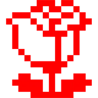 Computerspiel-Monster + Rose