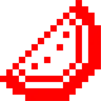 Computerspiel-Monster + Wassermelone