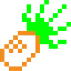 Computerspiel-Monster + Ananas