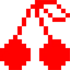 Computerspiel-Monster + Kirschen