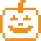 Computerspiel-Monster + Halloweenkürbis