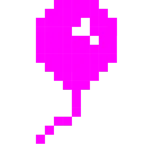 Computerspiel-Monster + Luftballon