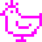 Computerspiel-Monster + Huhn