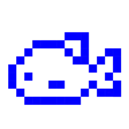 Computerspiel-Monster + Fisch