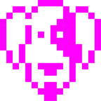Computerspiel-Monster + Hundegesicht