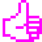 Computerspiel-Monster + Daumen hoch