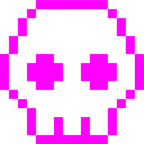 Computerspiel-Monster + Totenkopf