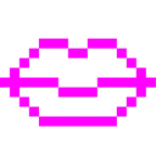 Computerspiel-Monster + Kussabdruck