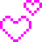 Computerspiel-Monster + zwei Herzen