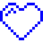 Computerspiel-Monster + blaues Herz