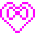 Computerspiel-Monster + Herz mit Schleife