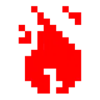 Computerspiel-Monster + Feuer
