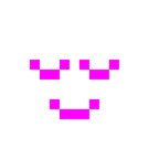 Computerspiel-Monster + erleichtertes Gesicht