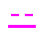 Computerspiel-Monster + ausdrucksloses Gesicht
