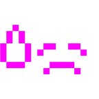 Computerspiel-Monster + bedrücktes Gesicht mit Schweiß