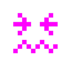 Computerspiel-Monster + verwirrtes Gesicht