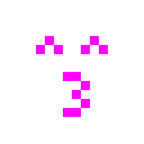 Computerspiel-Monster + küssendes Gesicht mit lächelnden Augen
