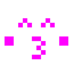 Computerspiel-Monster + küssendes Gesicht mit geschlossenen Augen