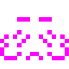 Computerspiel-Monster + schnaubendes Gesicht