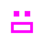 Computerspiel-Monster + entsetztes Gesicht