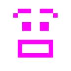Computerspiel-Monster + qualvolles Gesicht
