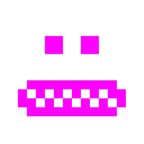 Computerspiel-Monster + Grimassen schneidendes Gesicht