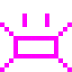 Computerspiel-Monster + Gesicht mit Atemschutzmaske