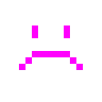 Computerspiel-Monster + betrübtes Gesicht