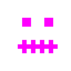 Computerspiel-Monster + Gesicht mit Reißverschlussmund
