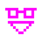 Computerspiel-Monster + Strebergesicht